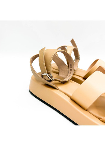 Бежевые босоножки (р) кожа 0-1-1-am-02-32-16 Arees Meniwa с ремешком