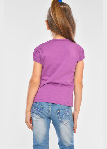 Фіолетова літня футболка дитяча для дівчинки фіолетового кольору Let's Shop