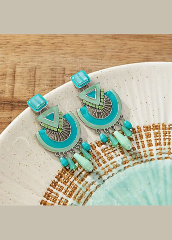 Сережки женские удлиненные Цветные No Brand (339679810)