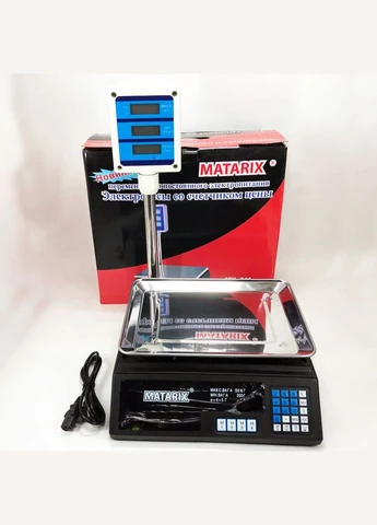Весы товарные Matarix MX-411+ на 50 кг, Торговые весы с табло, Торговые весы настольные со стойкой No Brand (385229322)