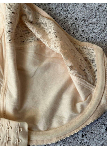 Бежевый бюстгальтер большого размера без поролона на чашку i бежевый Lanny Mode