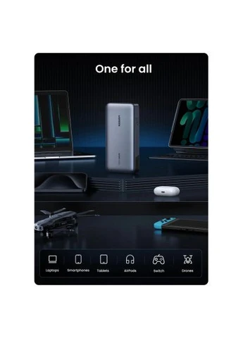Батарея універсальна (U_90597A) Ugreen 25000 mAh 145W Fast Charging Space Gray (397312105)