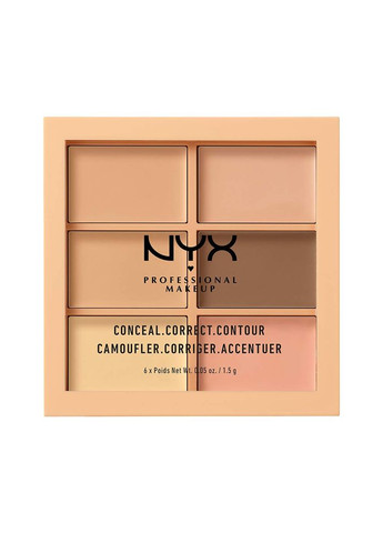 Палітра для контурінга та корекції Conceal Correct Contour Palette (6 відтінків) LIGHT (3CP01) NYX Professional Makeup (280266104)