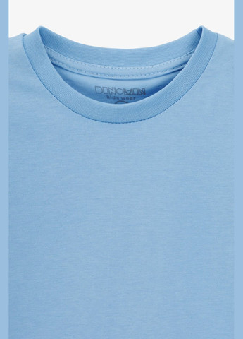 Голубая летняя футболка однотонная унисекс 2254061 122 см shop (2000991016873) ALG