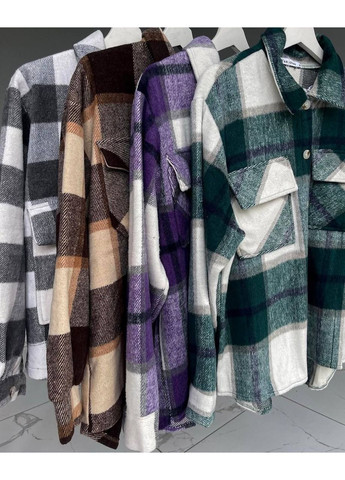 Темно-бежевая повседневный, кэжуал рубашка в клетку No Brand