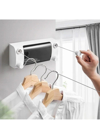 Сушарка для білизни настінна мотузка/трос подвійна з фіксатором 4.2м HP13 No Brand (299914637)