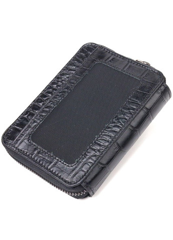 Практичне жіноче портмоне з натуральної фактурної шкіри 21491 Чорне Canpellini (331907012)