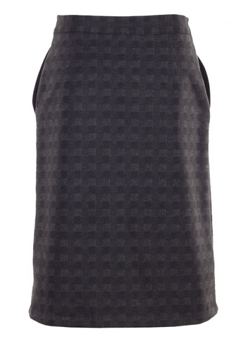 Темно-серая женская юбка в клетку с карманами и приталенным кроем (ll173464491) LadyLike