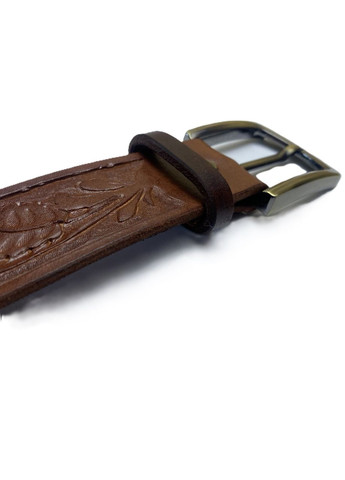Чоловічий ремінь шкіряний з тисненням Sheridan, 115×4 см, ручна робота, латунна пряжка No Brand (346871742)