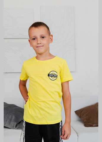 Желтая летняя футболка детская "спорт" hc (h001-6021-1) No Brand