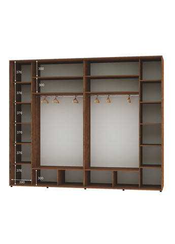 Шкаф-купе трехдверный 300*60*220 Дуб винтаж 3 двери Зеркало Люкс-149 Алекса (360466544)