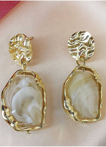 Сережки біжутерія Молочні каміння No Brand (356179183)