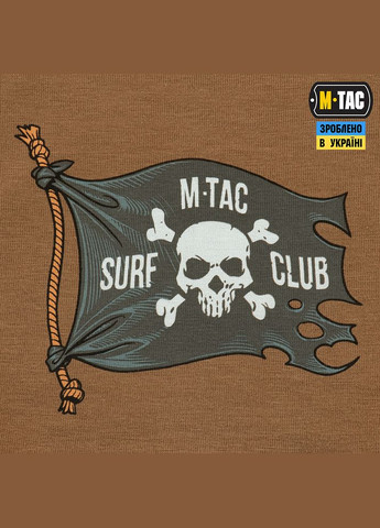 Коричнева футболка surf club coyote brown s M-TAC