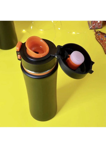 Термокружка EB-628 з нержавіючої сталі із силіконовою ручкою 480 мл оранжева Edenberg (360654539)