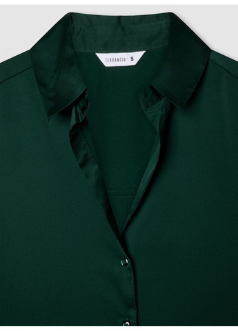 Темно-зелёная блузка женщин Terranova