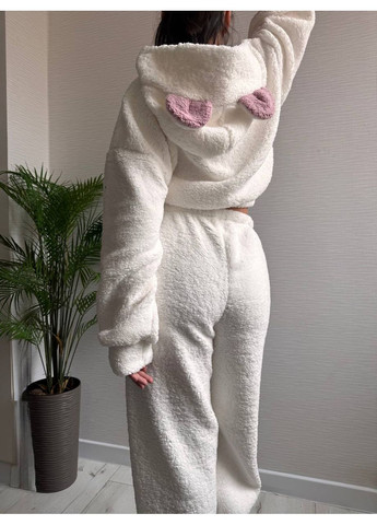 Біла всесезон плюшева піжама з вушками — заміри в описі кофта + брюки DK/DL Мода без кордонів