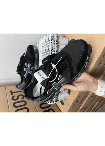Чорні кросівки чоловічі premiata mick black grey преміата чорні демісезон No Brand