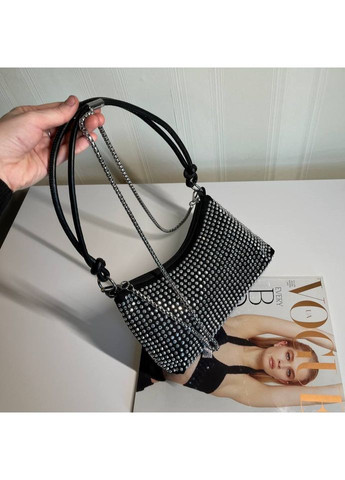 Праздничная сумка-багет в блестках серебряного цвета No Brand (362588096)