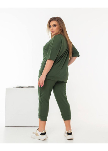 Женский костюм из футболки и бриджи мятного цвета. New Trend (304648147)