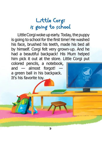 Малыш Корги идет в школу. Little Corgi goes to school. Книга-биллингва. Пашинская Наталья Талант (349838996)