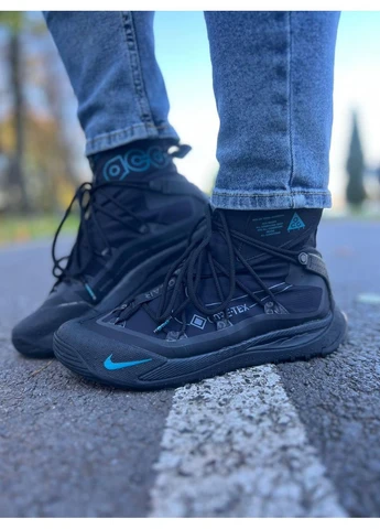 Черные летние кроссовки nike acg terra antarktik black blue найк асж No Brand