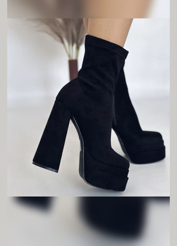 Чорні демісезонна ефектні жіночі ботильйони No Brand