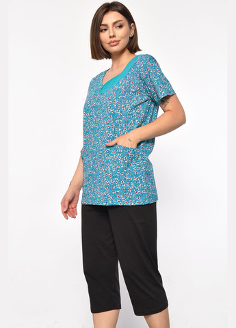 Костюм домашній жіночий напівбатальний зеленого кольору з принтом Let's Shop (299764443)