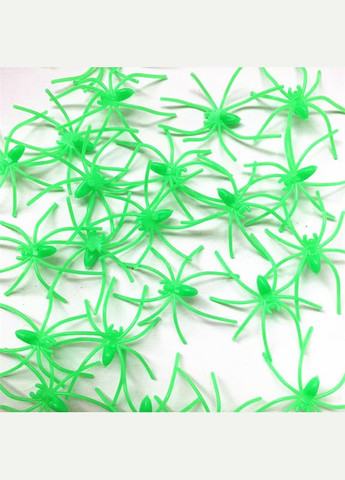 Павук на Хелловін комплект фосфорні 10 штук 50 на 48 мм салатовий Jannet Павуки (304087729)