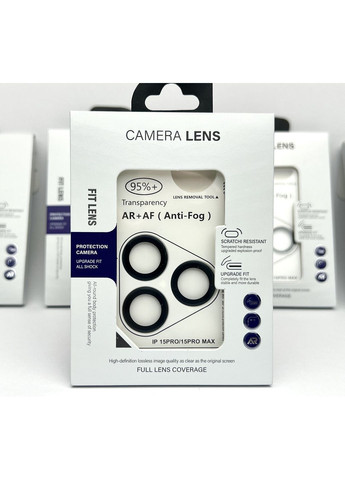 Лінзи на 15 PRO Camera lens захисне скло Metal AR + AF лінзи на камеру для айфон Titanium Blue / No Brand (369137489)