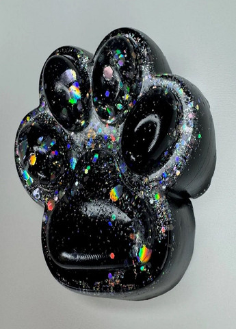 Игрушка-антистресс таба Сквиш Лапка котика Черная с Блестками VTech (314693956)