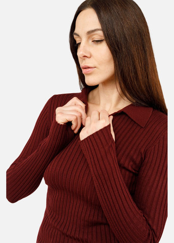 Бордовая женская футболка-женское поло цвет бордовый цб-00262340 Miss rounge