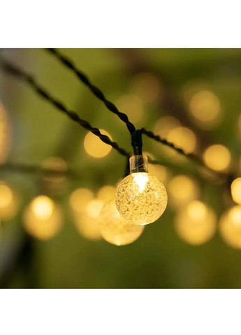 Гирлянда лампочки светодиодная уличная с работой от солнечной батареи 5 м 50 лампочек (481911-Prob) Теплая белая Unbranded (368455775)