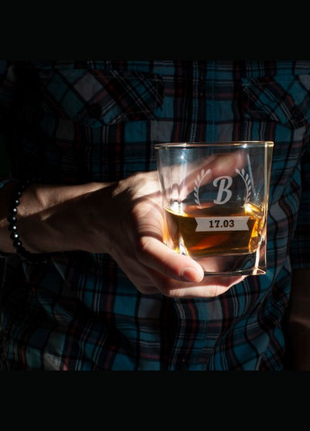 Стакан для виски именной "Юбилейный", Дерев'яна подарункова коробка BeriDari (340466962)