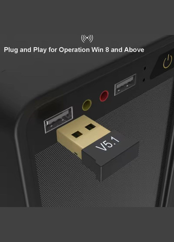 Міні USB Bluetooth 5,1 адаптер для ПК, ноутбука, миші, клавіатури, планшета, телефона, принтера, динаміка No Brand (346090066)