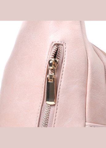 Жіноча слінг-сумка з екошкіри з кишенями та регульованим ремінцем рожева (sku_22766) No Brand (329853215)