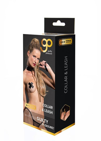 Повідець з нашийником GP PREMIUM COLLAR LEASH SET BLACK Guilty Pleasure (298050688)