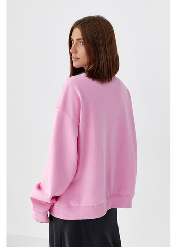 Розовый теплый спортивный свитшот с начесом Lurex надпись (370393731)