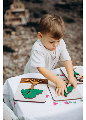 Монтессорі пазл - Дерево для вичення будови, англійською мовою WittleWood (369725337)