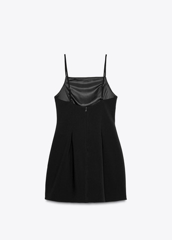 Черное коктейльное платье Zara однотонное