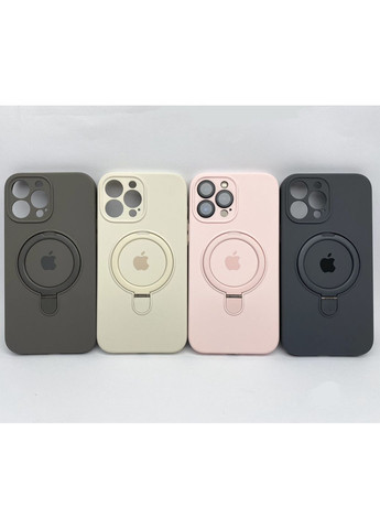 Чехол Full camera cover Ring Stand на iPhone 13 PRO MAX с подставкой силиконовая защита / Grey Silicone Case (369137400)