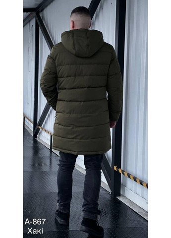 Оливковое (хаки) зимнее Мужская куртка-пальто, темно-синяя зимняя теплая 44-54(М-4ХЛ) BIHOR
