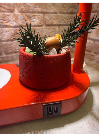 Нічник Лампа SkyLume Місячне світло з бездротовою зарядкою, bluetooth колонкою, аромадифузором / Бездротова зарядка 15W Червона OEM (372474794)