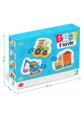 Пазл (300392) Dodo 3 в 1 Транспорт (366071716)