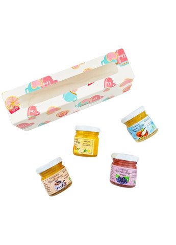 Чашечка пинал 20*5 см с окошком из 4 шт по 50 грамм орехи с медом Царство Меду (360543395)