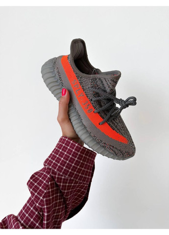 Сірі Осінні кросівки чоловічі adidas yeezy boost 350 v2 dark beluga reflective адідас ізі буст No Brand