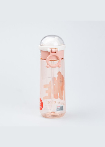 Бутылка для воды 620 мл с трубочкой Розовая HP17300P Happy Life (318315579)