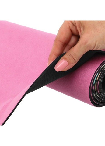 Килимок для йоги Замшевий двошаровий каучуковий 3мм Pro (розмір 183x61x0,3см, рожевий) (FI-5662-48) Record (361435514)