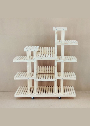 Підставка для квітів з дерева Бордо на коліщатках бланже (ЦВТ-102401) No Brand (328226018)