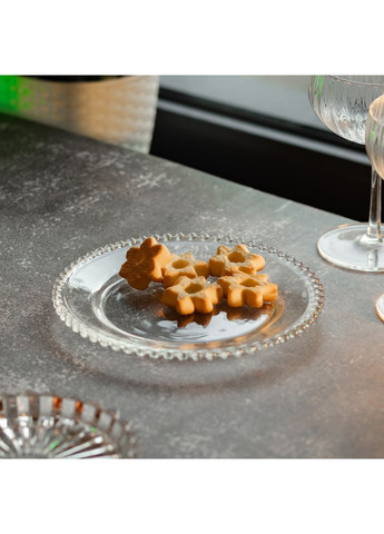 Тарілка десертна скляна Перлини 18,5 см HP-YH-65 Yiwu (370801316)