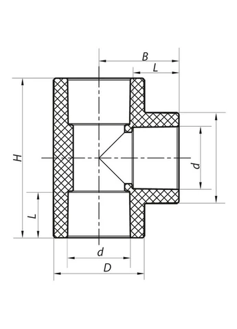 Тройник PPR 75 мм пайка,, модель K0198.PRO, 84 мес гарантия, для труб (KP2563) KOER (399428334)